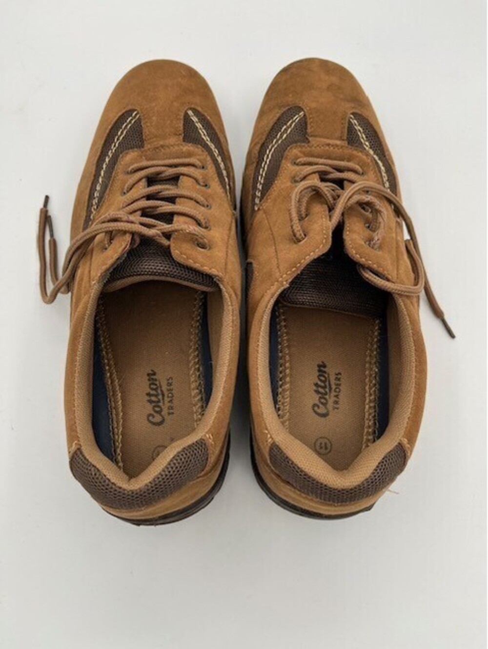 Cotton Traders Lace-up Travel Shoes, Brown Mock Suede Finish, Slight Wear Sz11